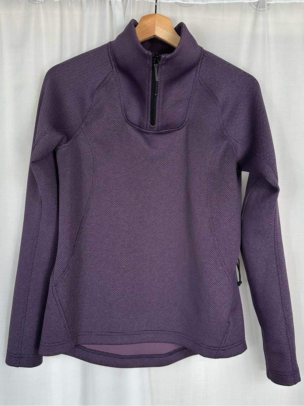 The North Face Duo Warmth 1/4 Zip Pullover Sweatshirt Purple Womens XS Flaws